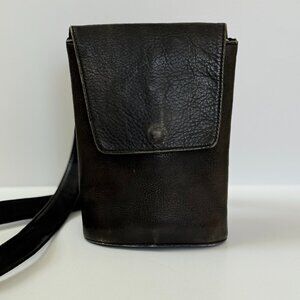 Vintage HOBO International Black Leather Small Crossbody Bag 90s Y2K 2000s purse